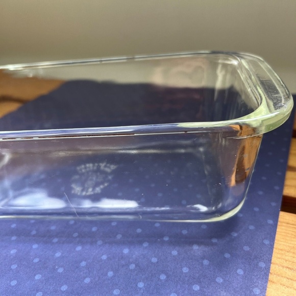 Vintage Pyrex Clear Glass Baking Dish 213 Two Handles Loaf Pan Bakeware BreadVin - Picture 6 of 7